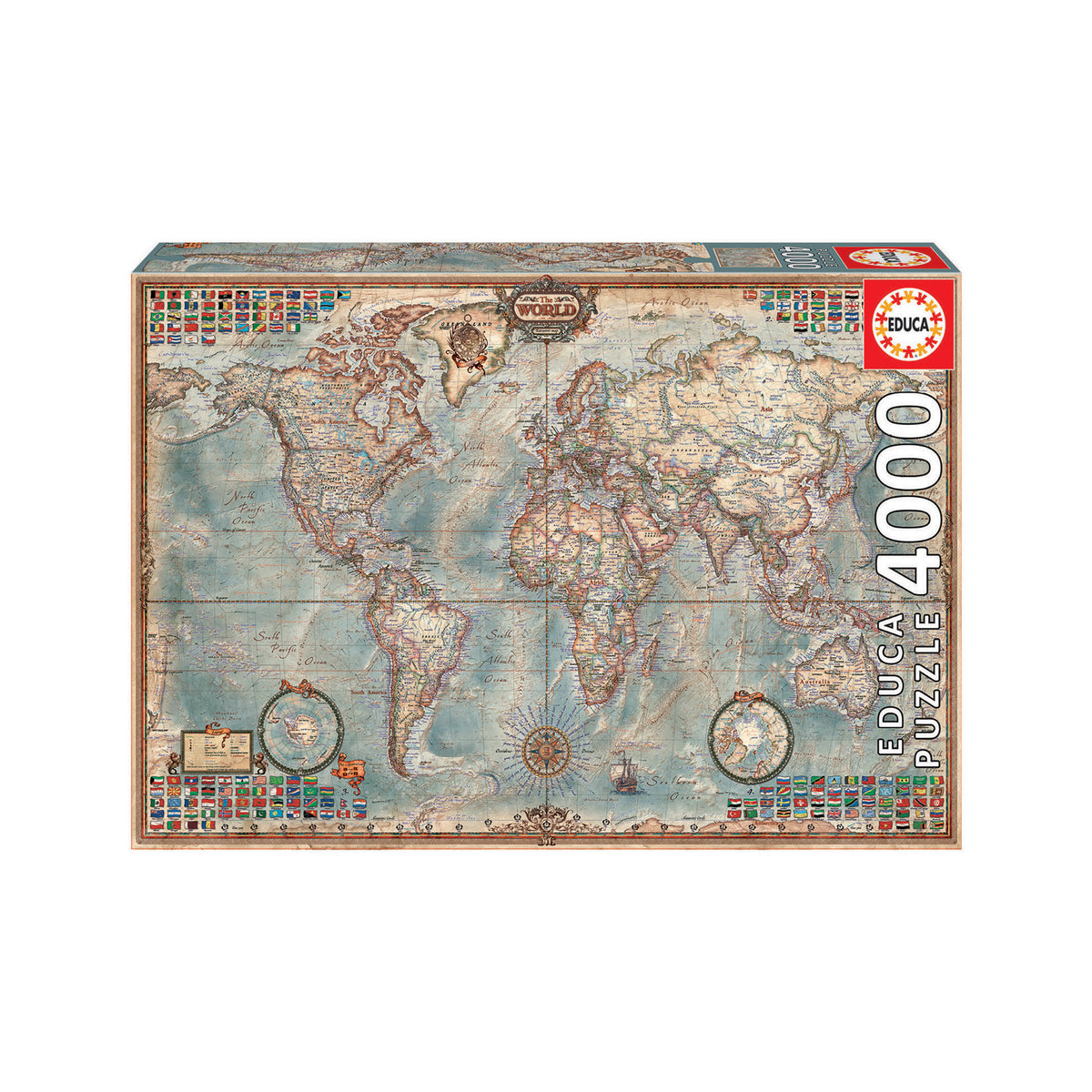 4000ピース ジグソーパズルEduca 世界の行政地図【ピース不足可能性あり】 Educa Historical World Map 4000 Piece Puzzle – Are You Game UK